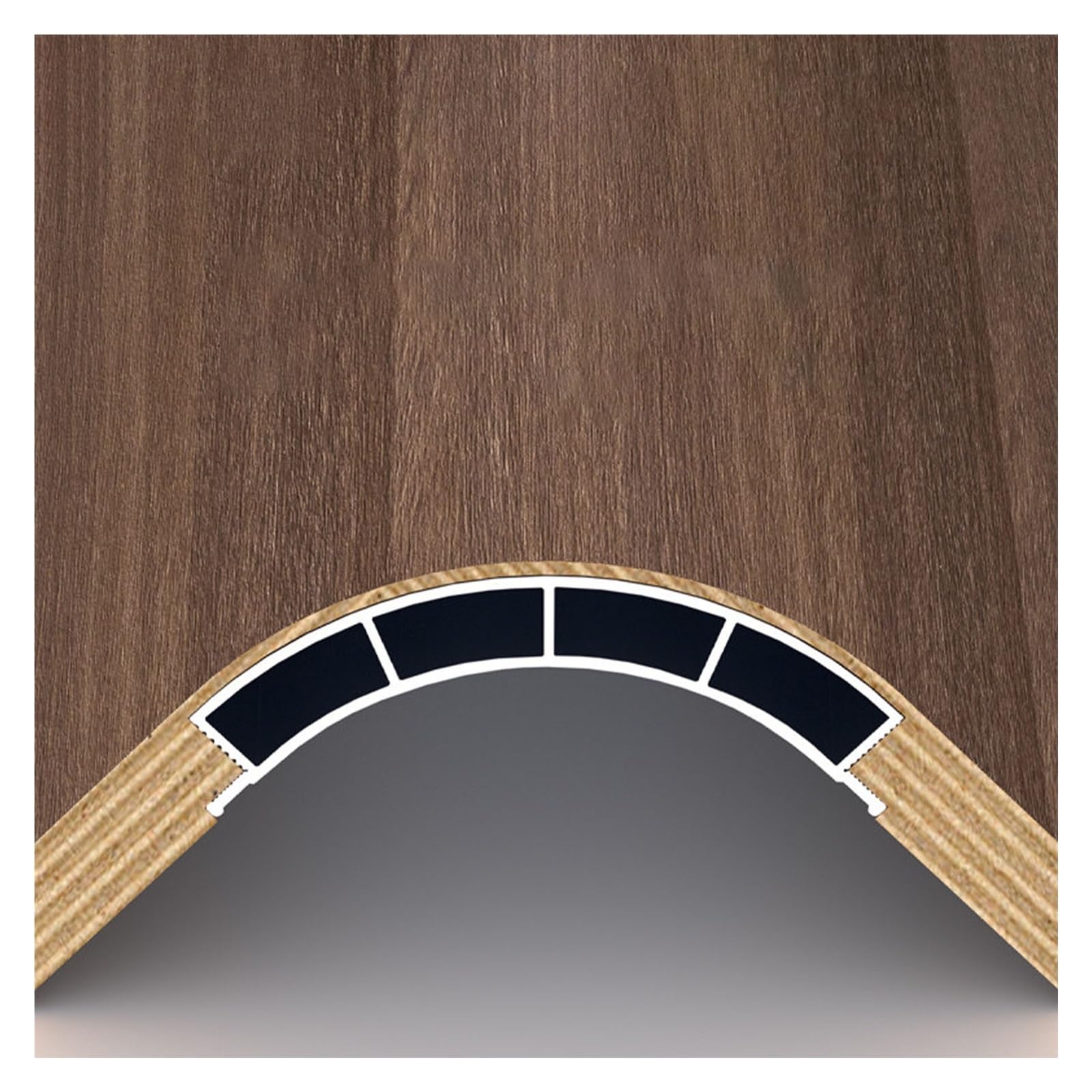 Perfil de aluminio curvo de alta gama para carpintería de armarios de madera 8