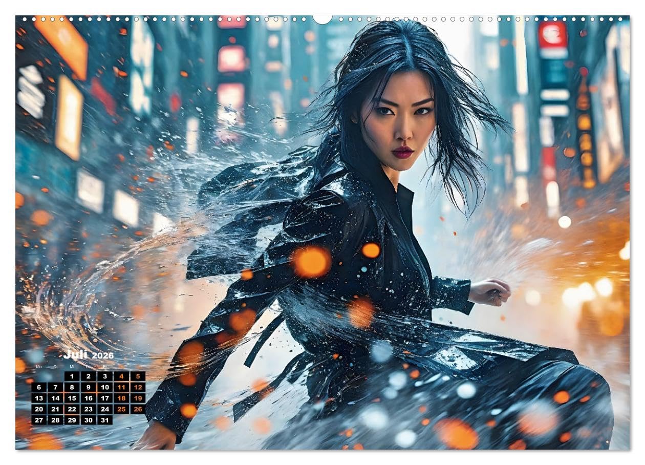 Kriegerin der Cyberwelt (hochwertiger Premium Wandkalender 2026 DIN A2 quer), Kunstdruck in Hochglanz: Atemberaubende epische Bilder einer jungen ... verworrene Träume navigiert (CALVENDO Kunst)