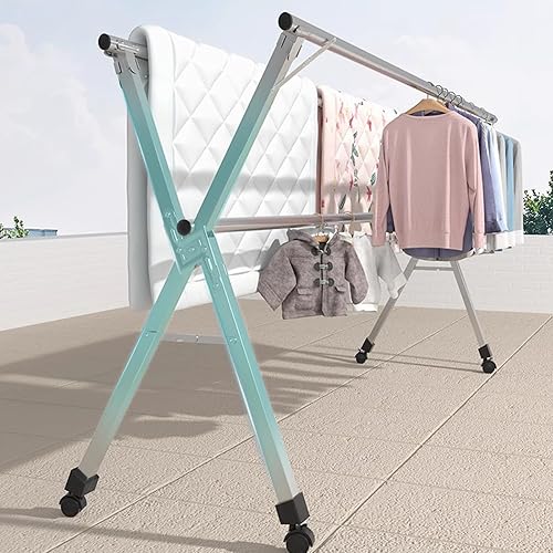 Miniatura 5 de Folding Clothes Drying Rack Indoor 94in, Heavy Duty Stainless Steel Laundry Drying Rack, Extendable Clothing Dryer Rack, for Clothes, Sheets,