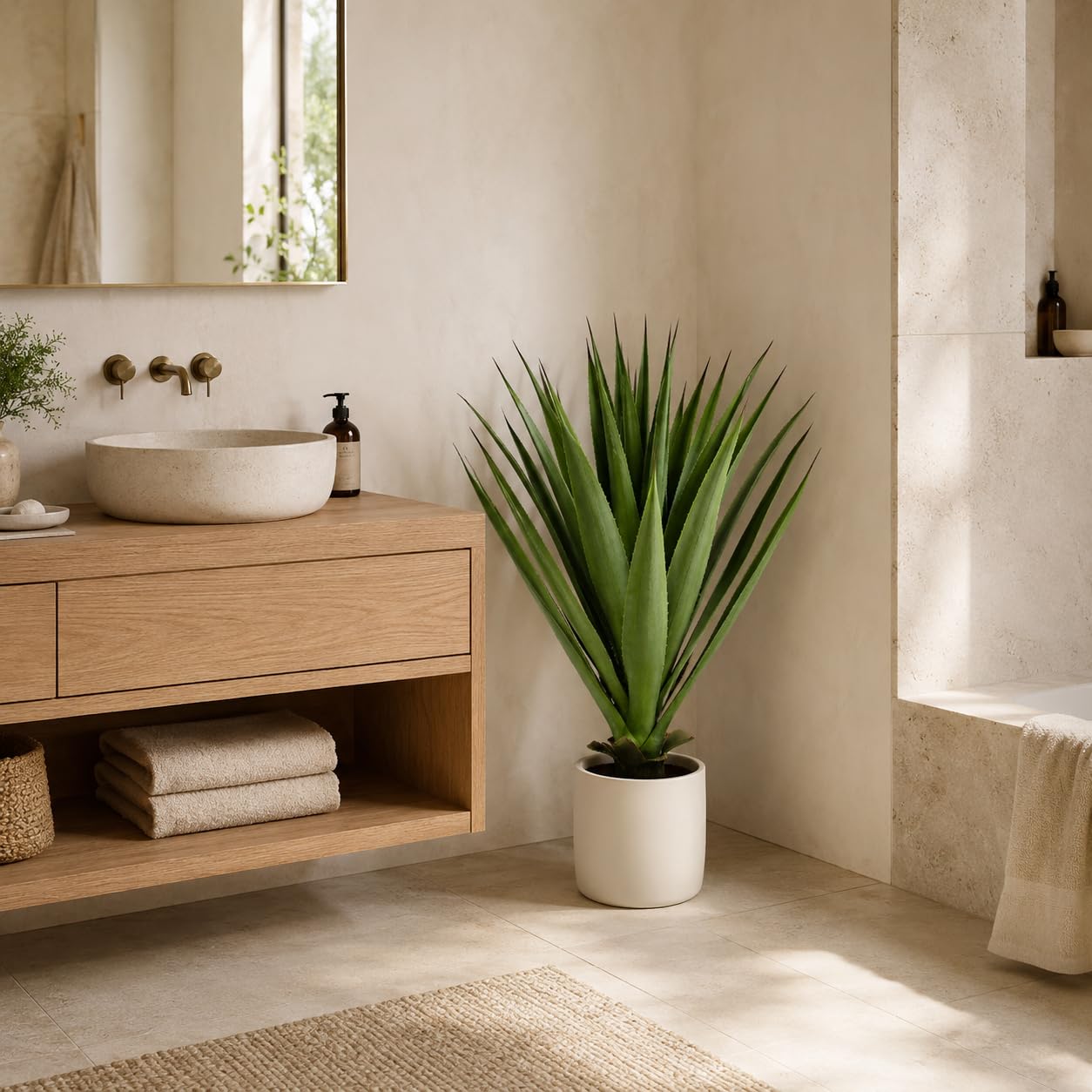 PASCH® Agave (75cm) - Kunstpflanzen groß | Künstliche Pflanzen wie echt | Kunstpalme | Künstliche Pflanzen groß | Künstliche Palmen | Artificial Plants | Große Kunstpflanzen im Topf | Fake Plant
