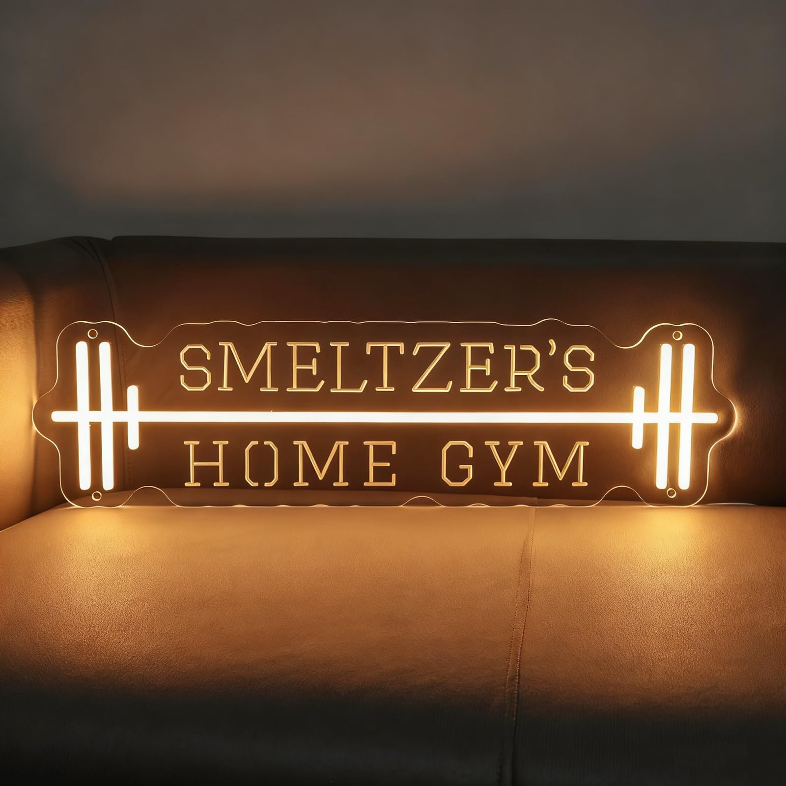 Custom Gym Neon Sign for Wall Decor Led Dumbbell Barbell Name LED Neon Lights for Fitness Studio Office Bar Workout Room Teen Gym Rooms Game Room Accents Sports Clubs Man Cave Decoration Gift — image 1