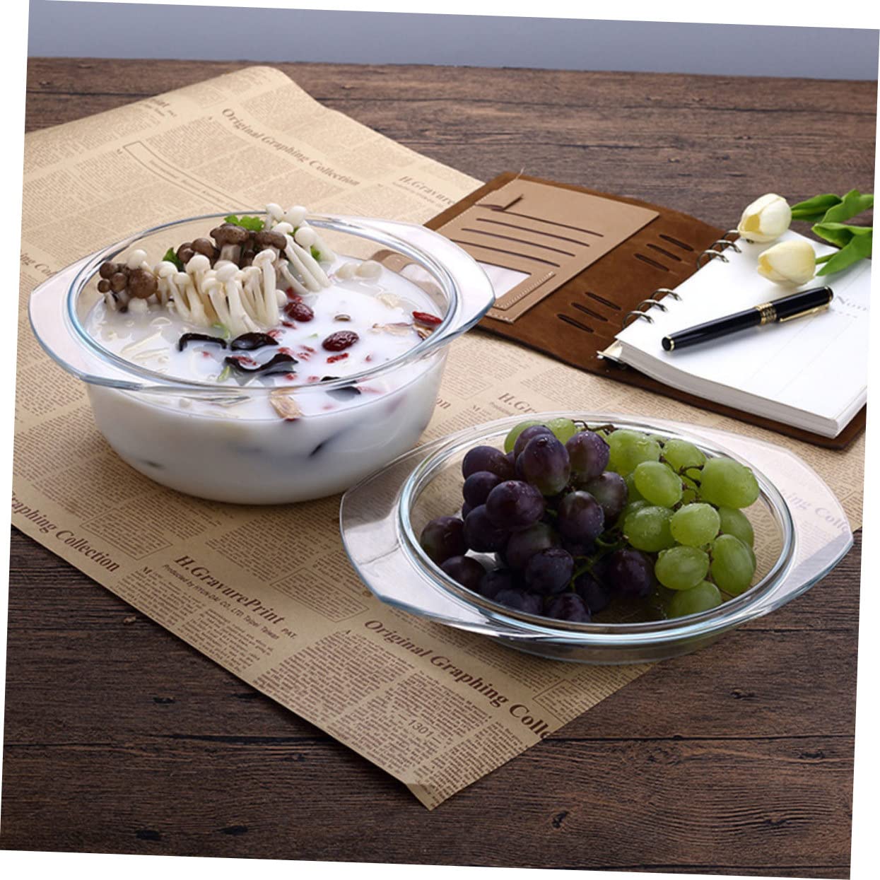 SHOWERORO Glasschüssel Mit Deckel Hitzebeständige Ofenglas-schüssel Mikrowellen-glasbehälter Klar Und Für Kochen Und Erwärmen