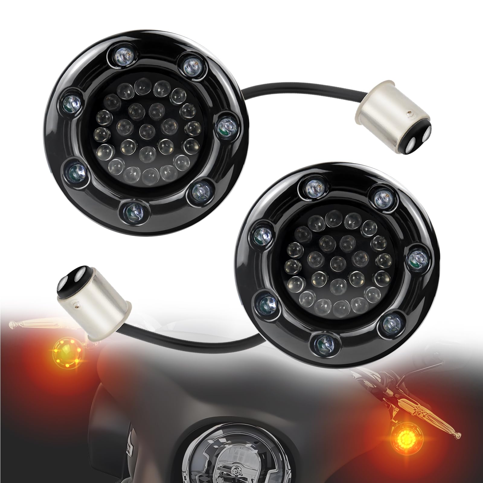 LEDウィンカー 2個セット 多色切替 抵抗内蔵 2色切り替え ウィンカー LEDバルブ ウィンカーポジション T20