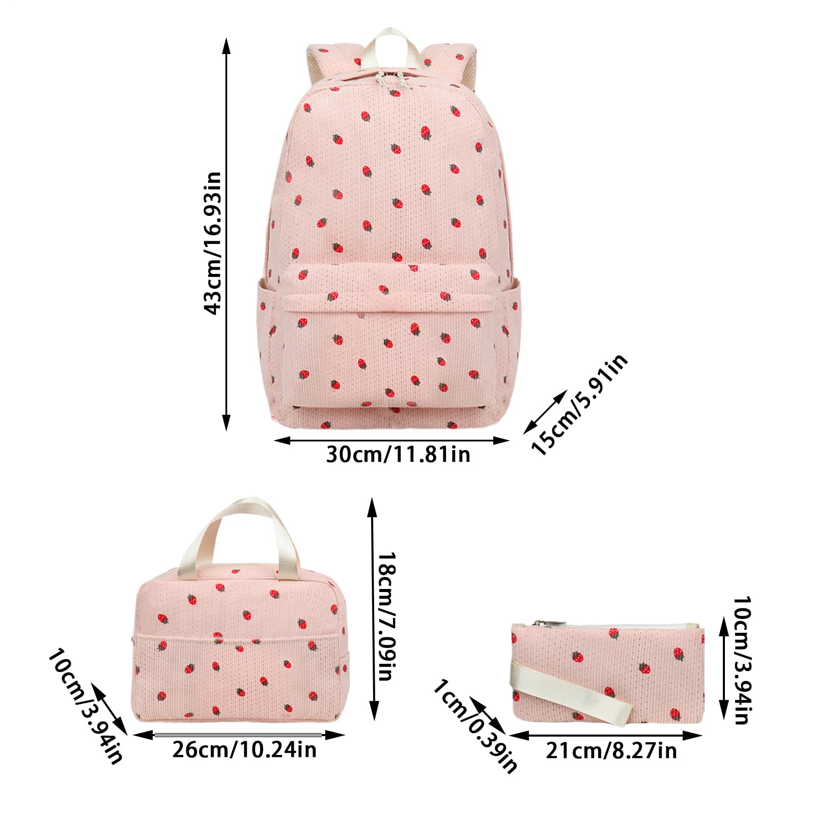 Mochila Escolar Infantil,Set de Accesorios de Lindo,Estuche para Mujeres Niñas - Deporte Universidad Senderismo Excursion Camping Actividades Exteriores