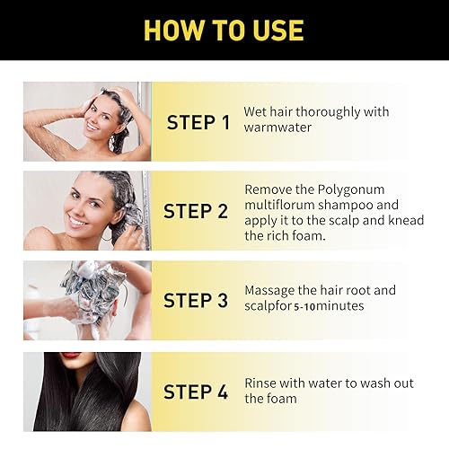 Miniatura 7 de Champú de color castaño natural para cabello oscuro, champú instantáneo 3 en 1, Ganoderma Nutrient 100% cobertura de canas, coloración de Hêrbal en