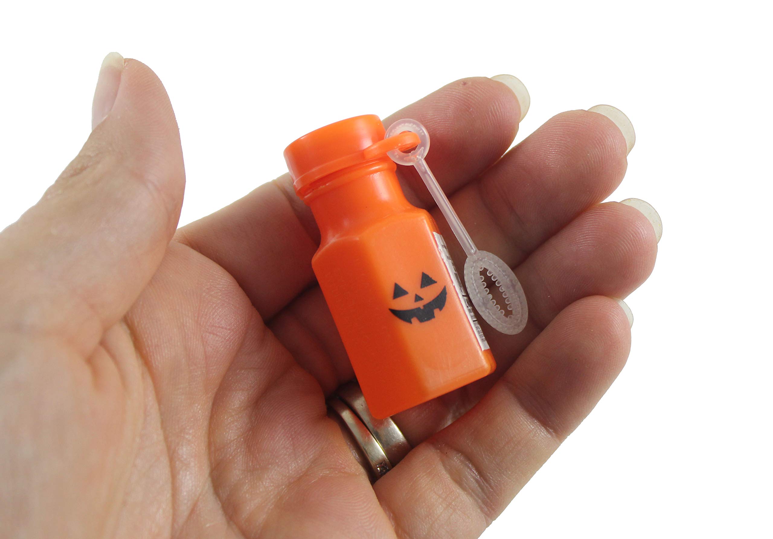 Curious Minds Busy Bags Bulk 48 Halloween Bubble Bottles - Mini Jack o Lantern Pumpkin Bubbles for Trick or Treat - Party Favors (4 Dozen)