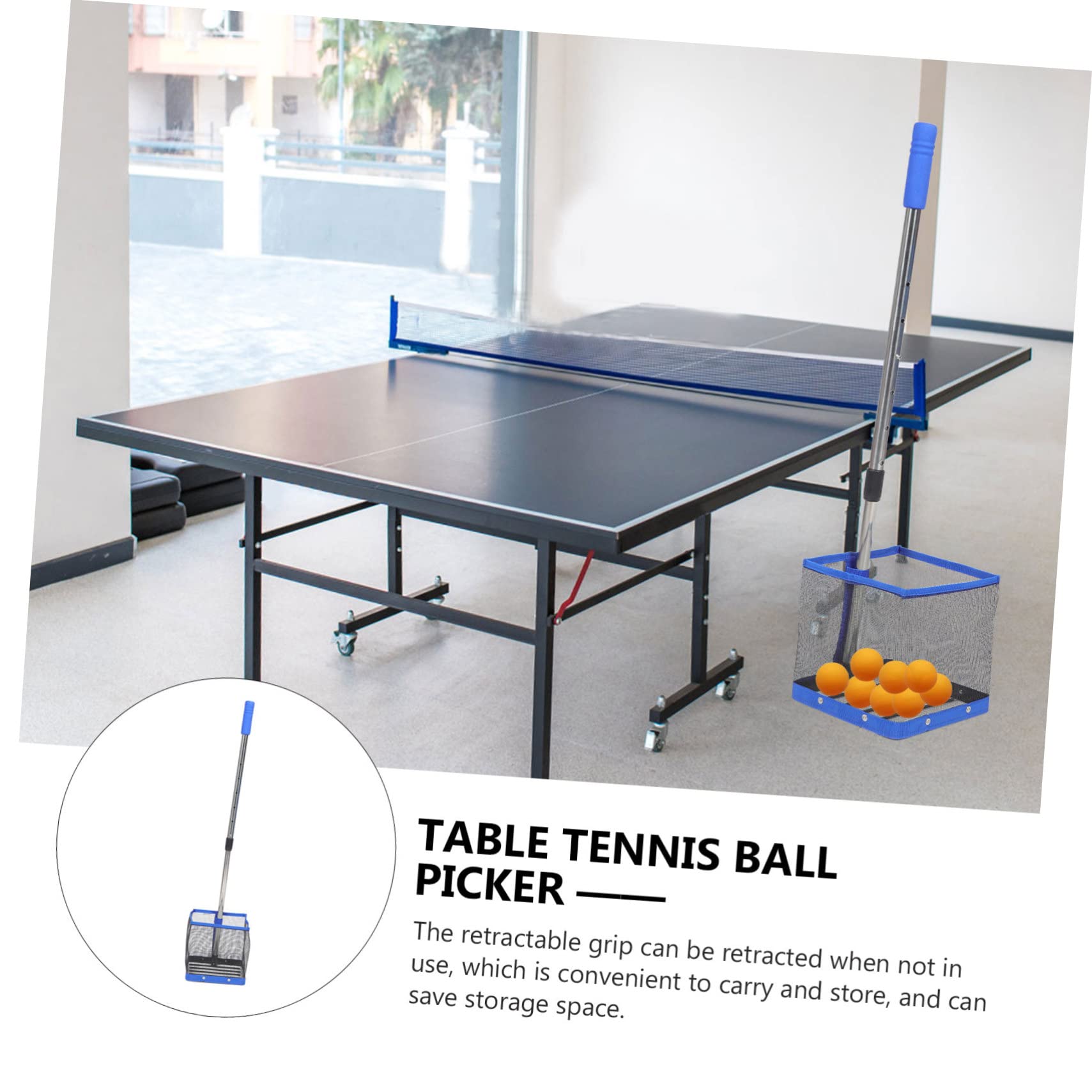 Operitacx Ramasse Balle Ping Pong Avec Manche Télescopique Réglable 104 Cm Collecteur De Balles Portable Pour Entraînement Tennis De Table Et Récupération Sous La Table