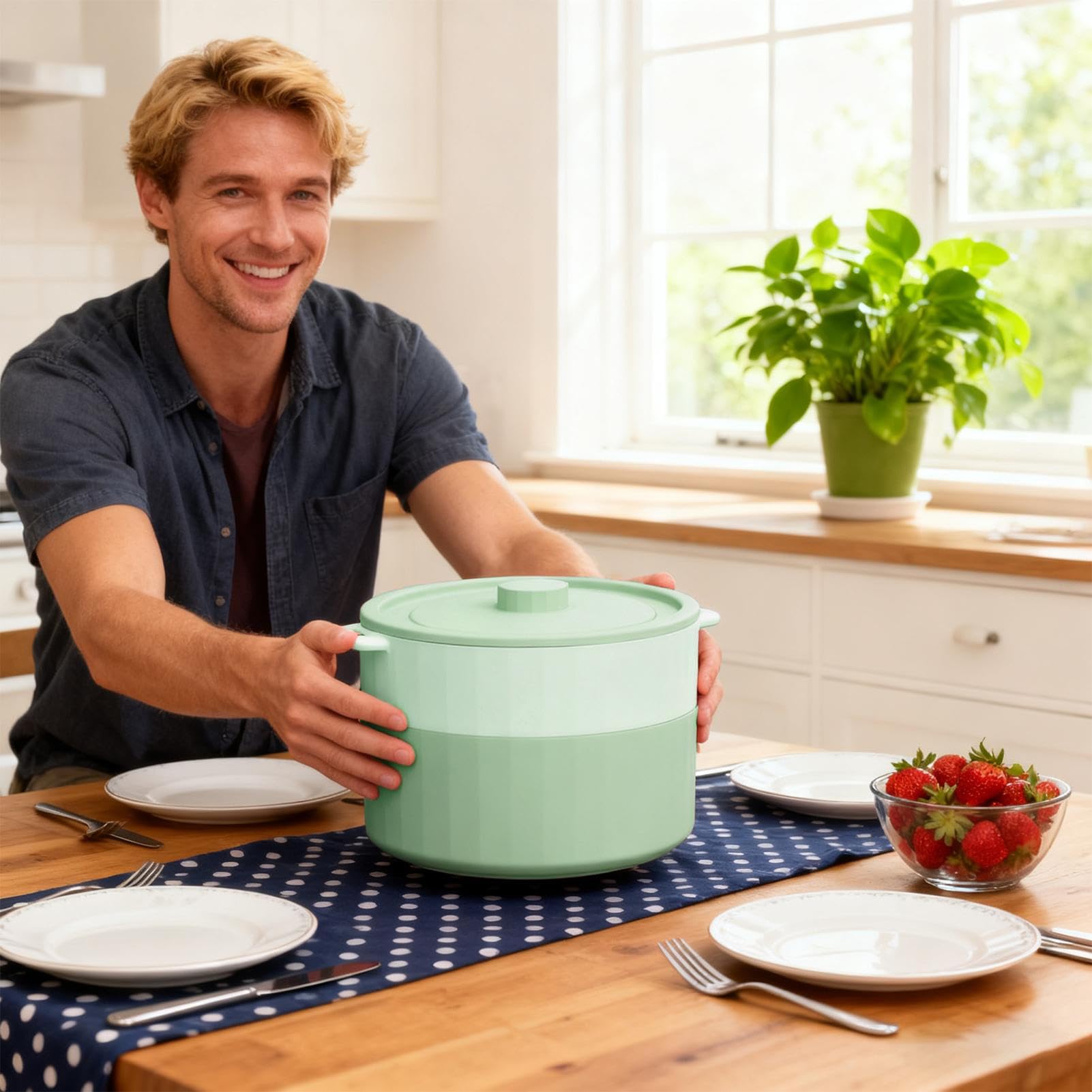 Vaporera De Microondas Resistente al Calor, Antiadherente y Plegable para | Cocedor Al Vapor Con Tapa Para Microondas Cocción Al Vapor Verduras Niños Pasta Harina Maíz Preparación Almacén