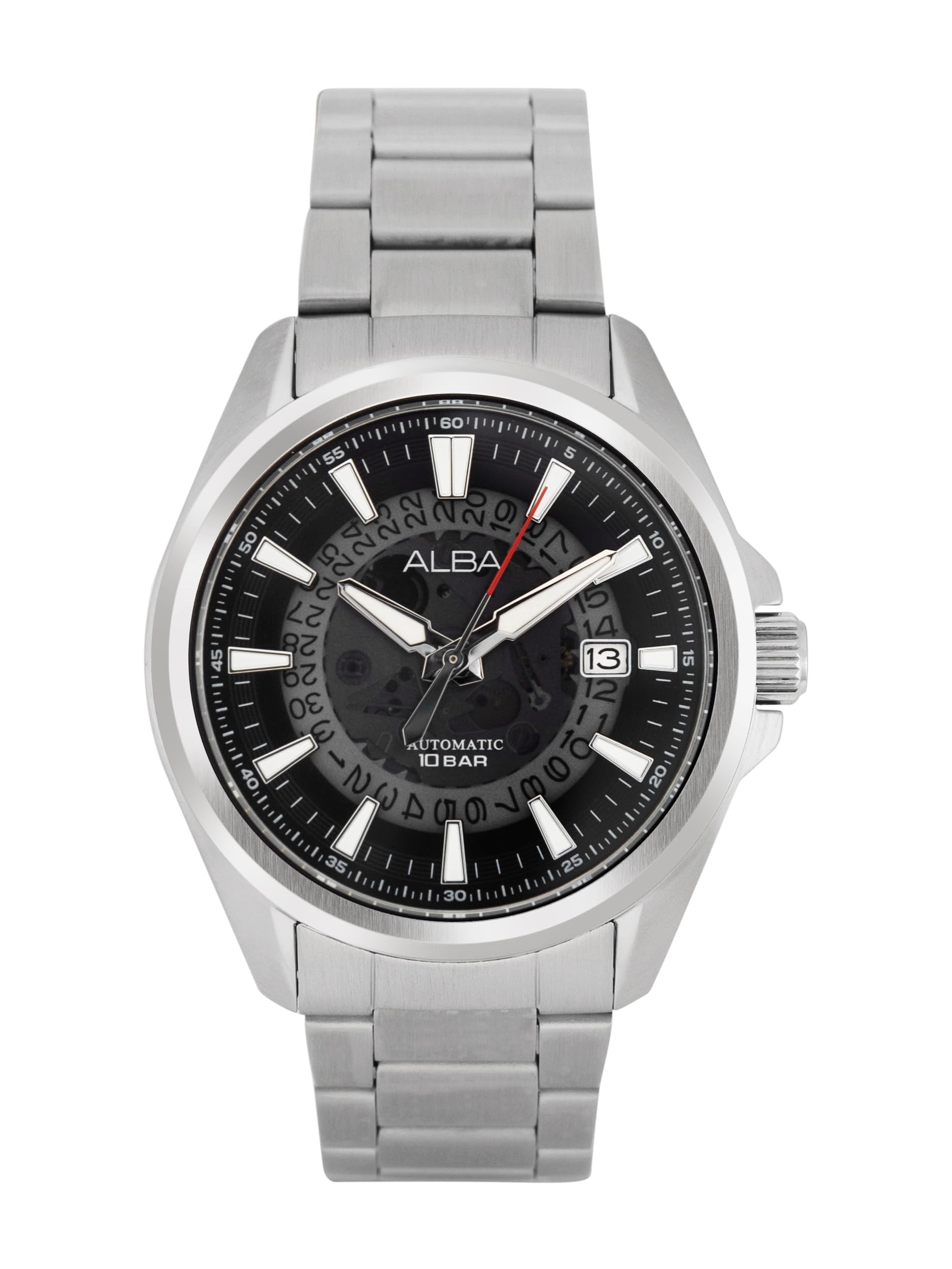 Alba Stainless Steel Men Analog Wristwatch Au4031X1, Black Dial, Silver Band (B0CD83JTR5) Amazon Price History, Amazon Price Tracker