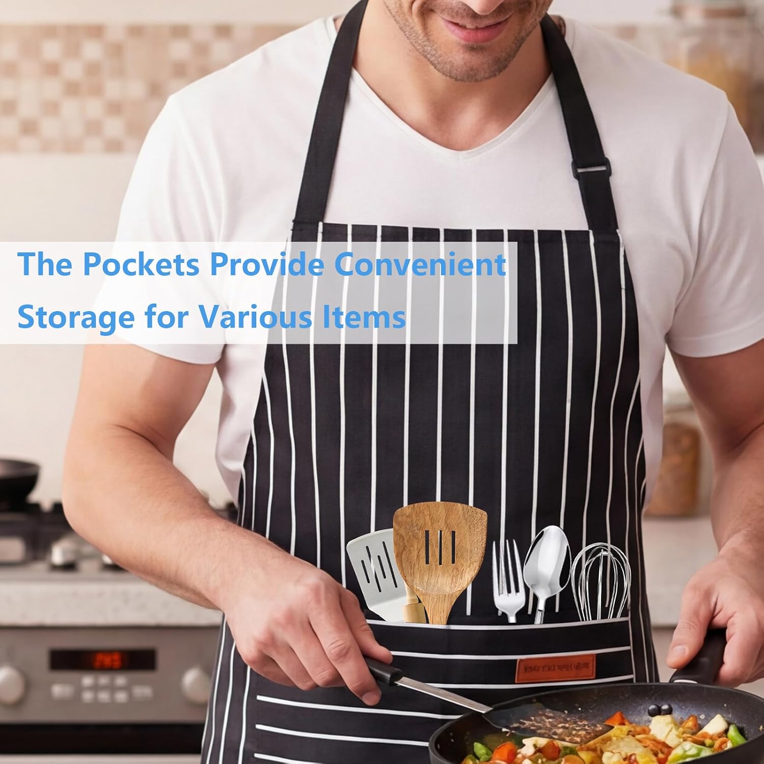 Adjustable Kitchen Aprons, Unisex, 2 Pack
