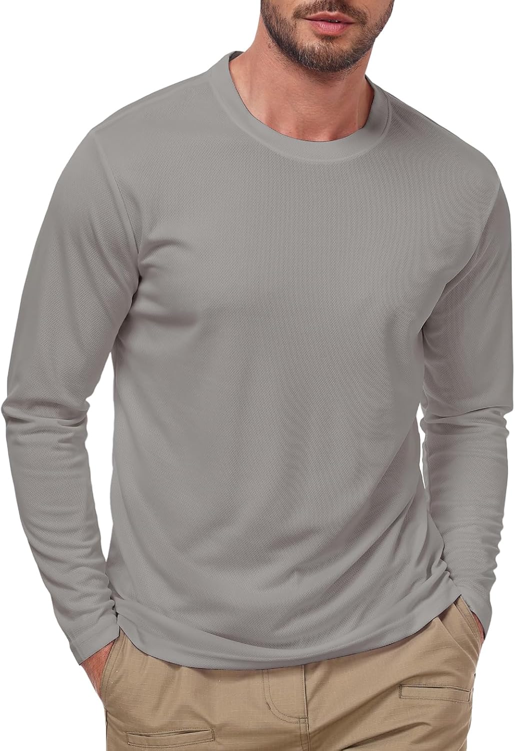 Men's UPF 50+ Long Sleeve Tee Shirts UV Sun Protection Quick Dry Tee Shirt Swim Athletic Running Workout - Image 7