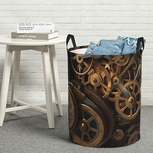 Miniatura 8 de Cool Steampunk Gears print Circular Hamper Waterproof Storage Bin Organizer Basket Laundry Hamper With Handles For Clothes Toys Medium