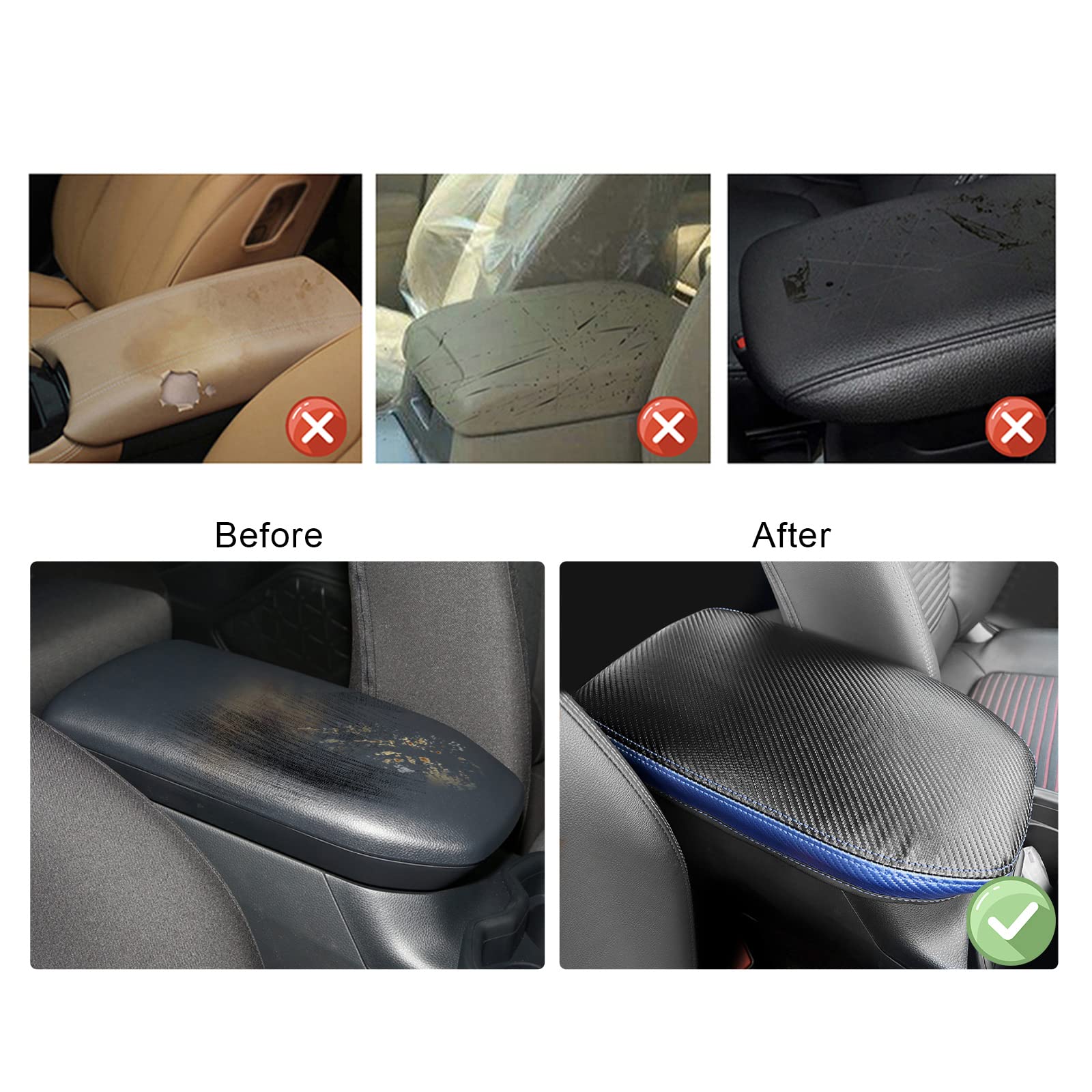 GAFAT Compatible Con Toyota RAV4 / Hybrid 2019-2024 2025 Cubierta Del Reposabrazos, RAV4 Consola Central Reposabrazos Protección Fundas De Reposabrazos, Piel PU, Accesorios RAV4 (Negro