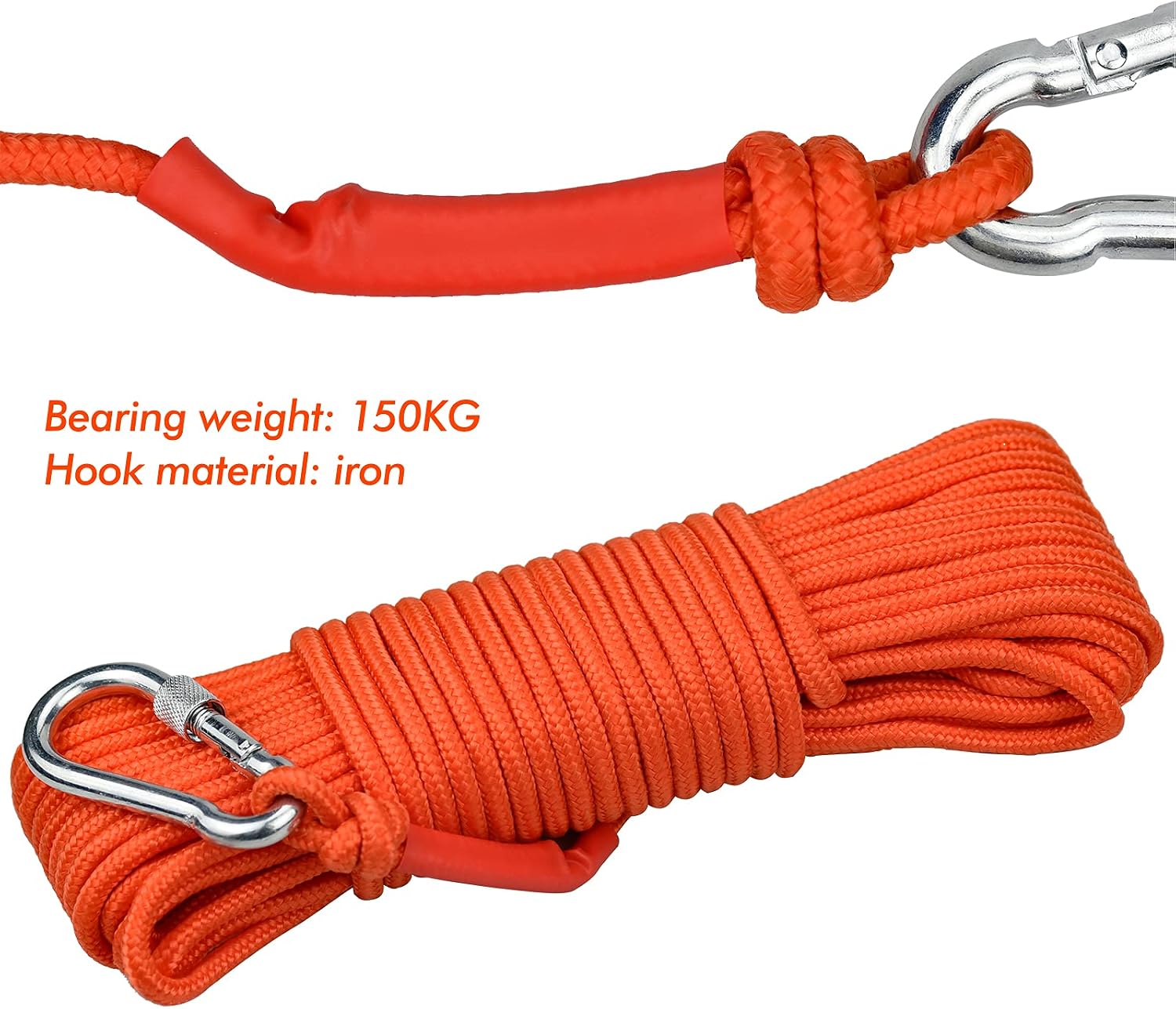 6 MM Nylon Floating Rope, 20m/ 66ft Kayak Rope with D-ring Lock for ...