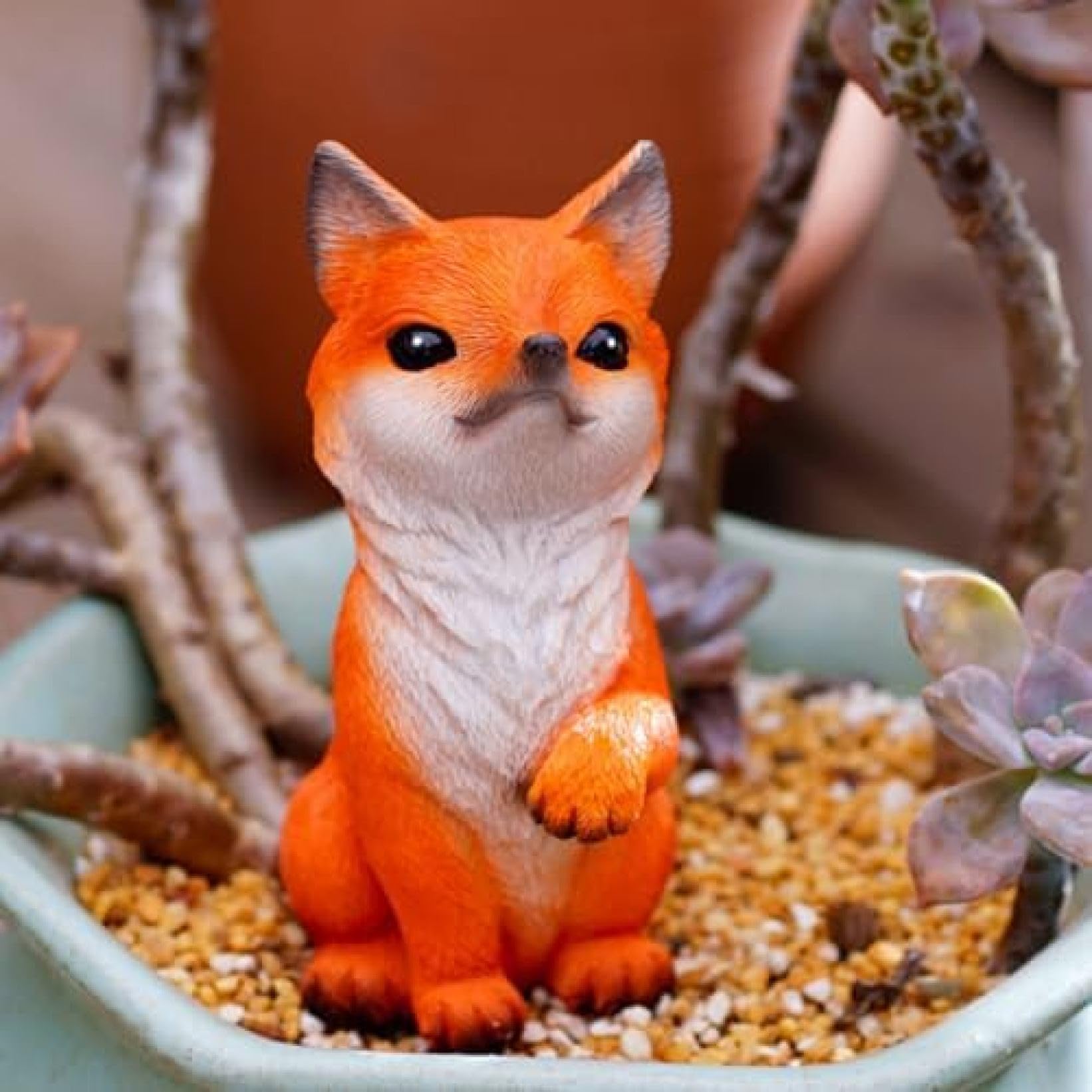 Amazon.co.jp: 狐 グッズ 置物 動物 フィギュア きつね F パーティー