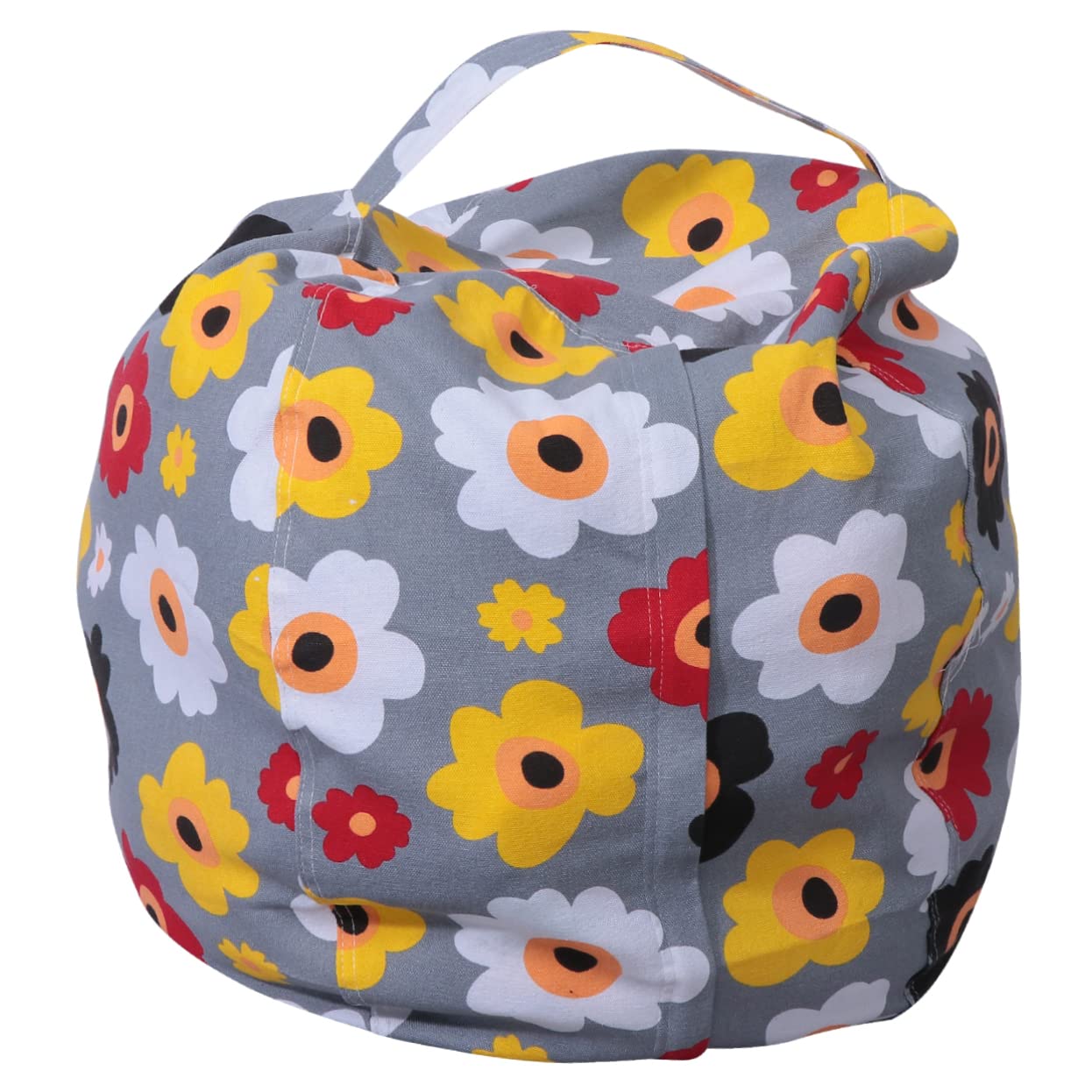 Saco de almacenamiento para juguetes decorativo en el dormitorio infantil con girasoles
