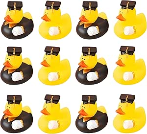 24 Pack Graduation Rubber Ducks - Class Of 2025 Diploma Ducks With Blue Tassels