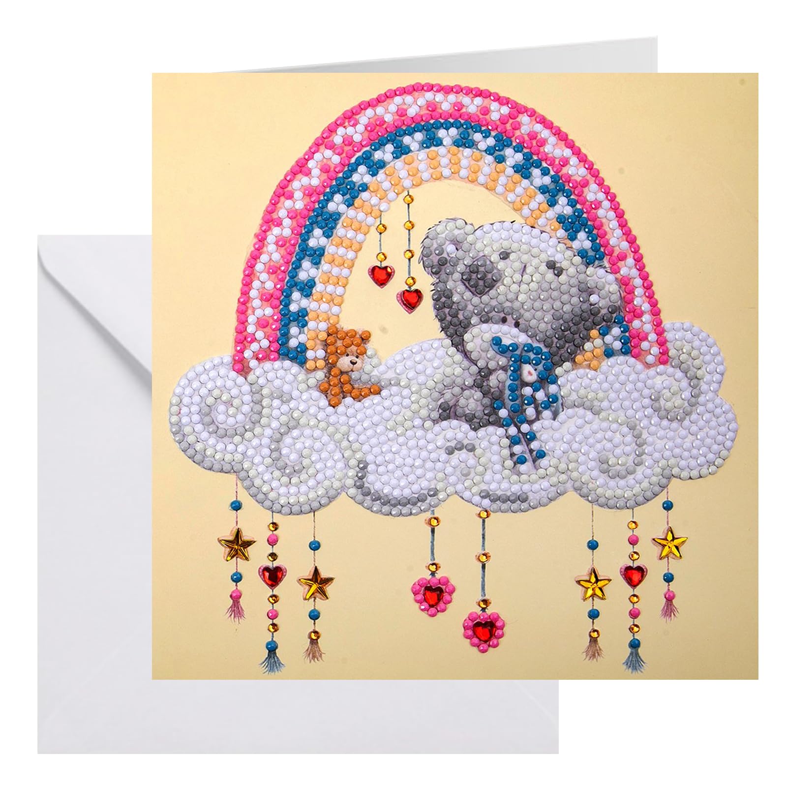 CRYSTAL ART New Baby Tiny Tatty Teddy Card 18x18cm