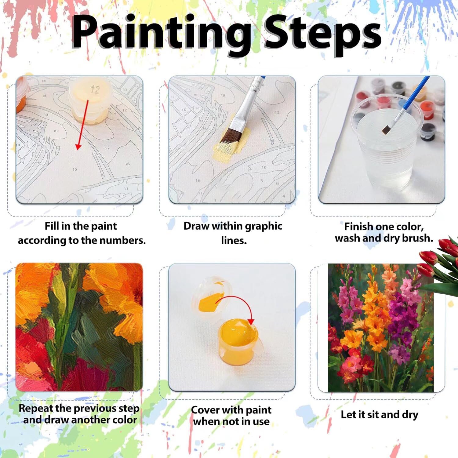 Pintar por Numeros Adultos pintar por numeros niños manualidades niños 10 años, DIY Pintar por Números de Pincel y Pintura acrílica Decoraciones para el Hogar Manualidades, sin Marco 60x80cm C-128