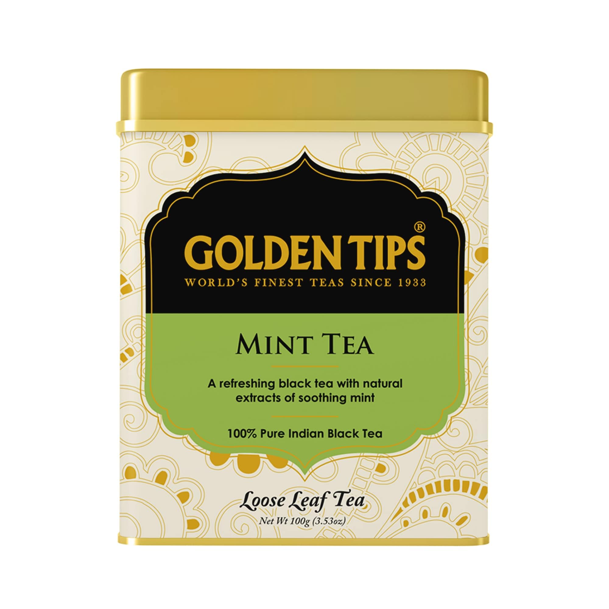 Golden Tips Mint Black Tea- Tin Can, 50 Cups | Best for Weight Loss, Mint Taste, Increase Energy and Focus, 100 g (B01N5CRK7D) Amazon Price History, Amazon Price Tracker