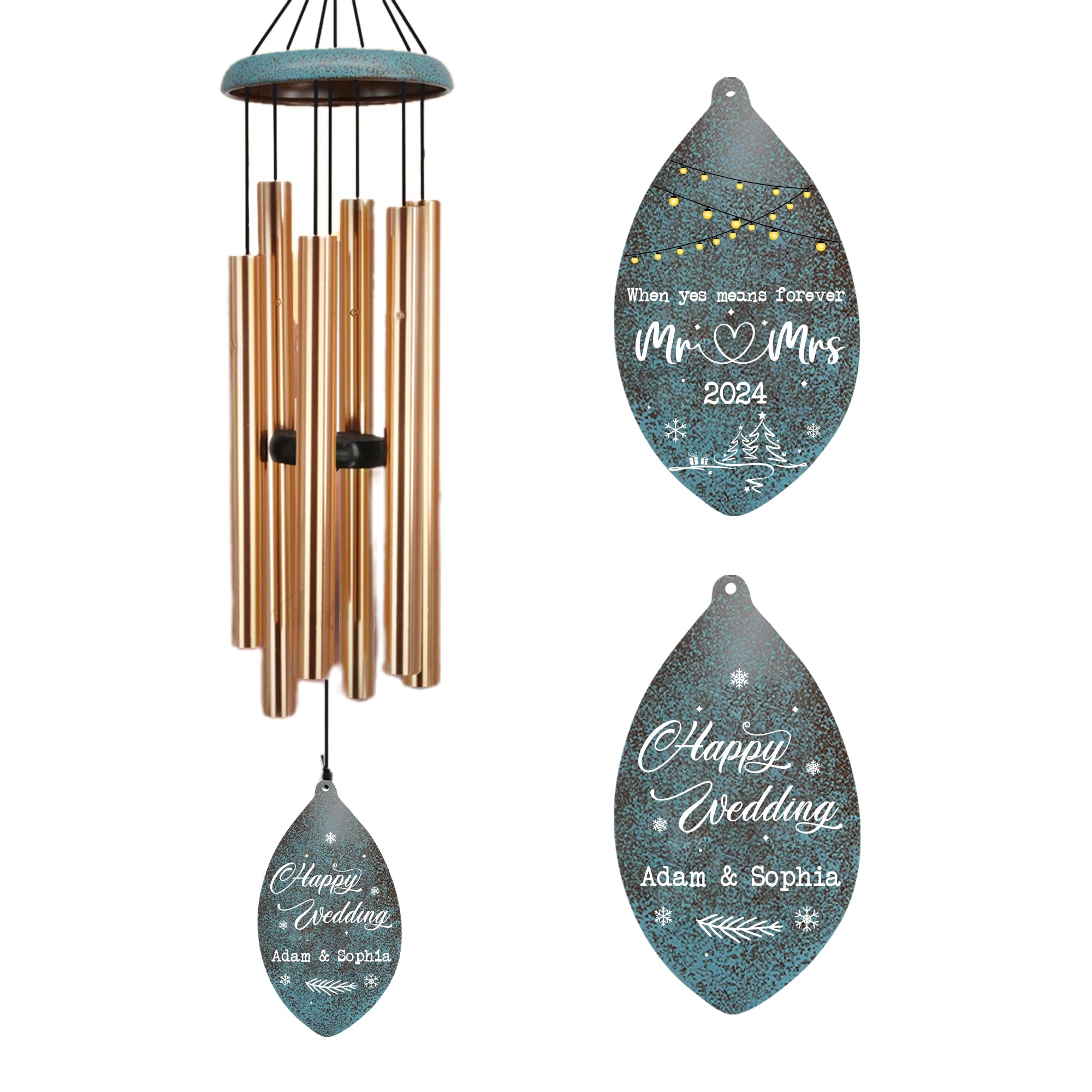 ASTARIN Wedding Gifts Wind Chime, Personalized Names &amp; Date Wind Chimes Gifts for Couple 2024, Wedding Gift for Newlywed Bride Groom Husband Wife, Valentine’s Day Anniversary