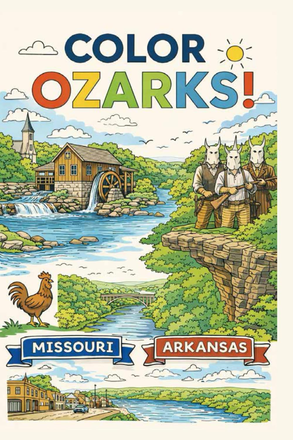 Color Ozarks! Coloring Book: Landmarks, Rivers, Cabins & Scenic Views of Missouri and Arkansas