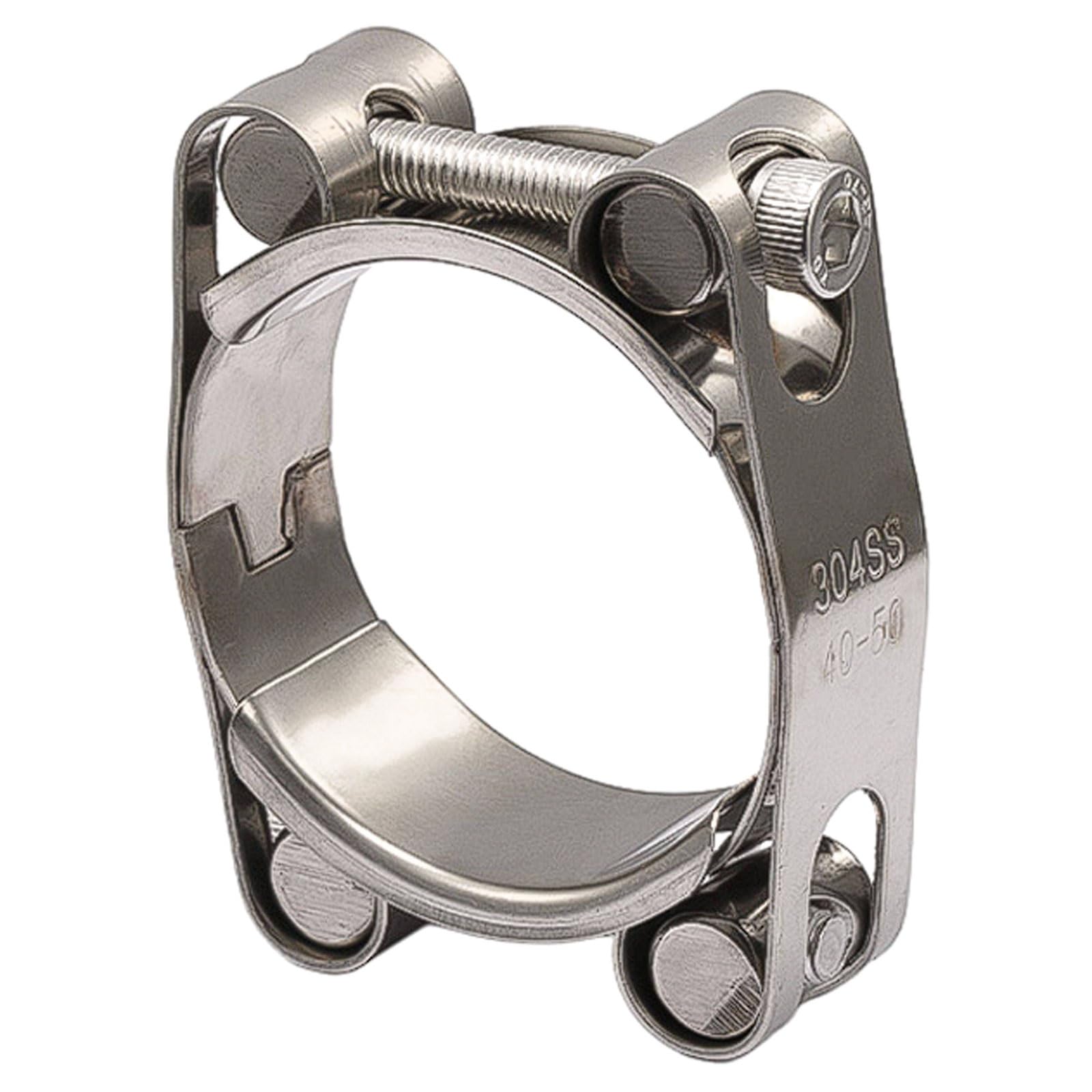 304 Stainless Steel Double-Ended Heavy-Duty Hose Clamp High Pressure European Style Pipe with 6mm L-Wrench(95-105MM)