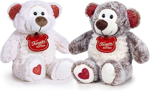 Miniatura 1 de Famosa softies - Feliz San Valentín, oso de peluche de 12.6in con caja de regalo, relleno ecológico (760019736)