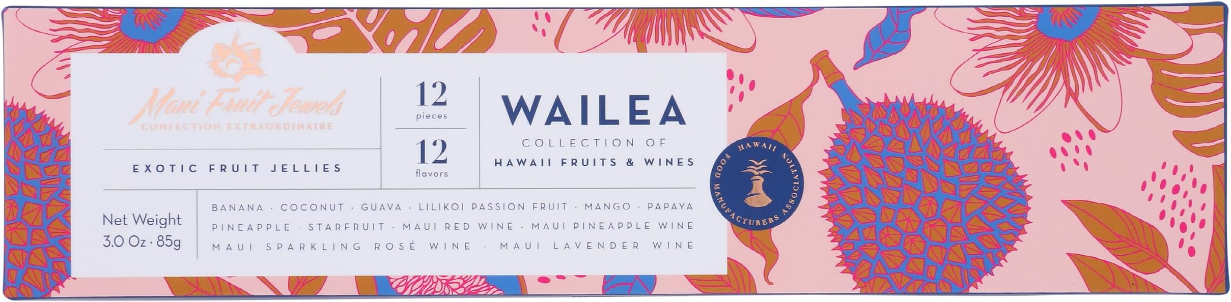 Maui Fruit Jewels, Pate De Fruite Wailea 12 Piece, 3 Ounce