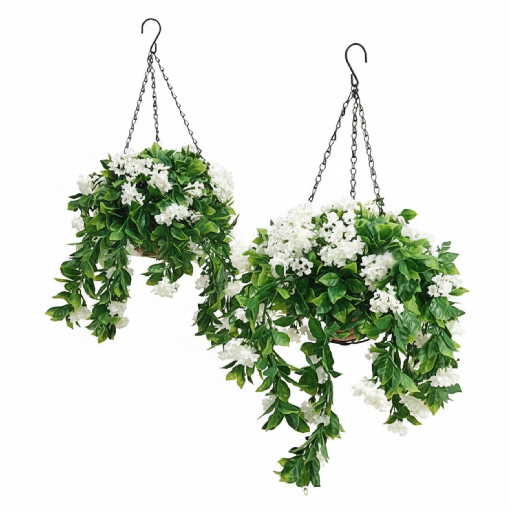 Panier suspendu extérieur pour embellir votre terrasse avec fleurs réalistes