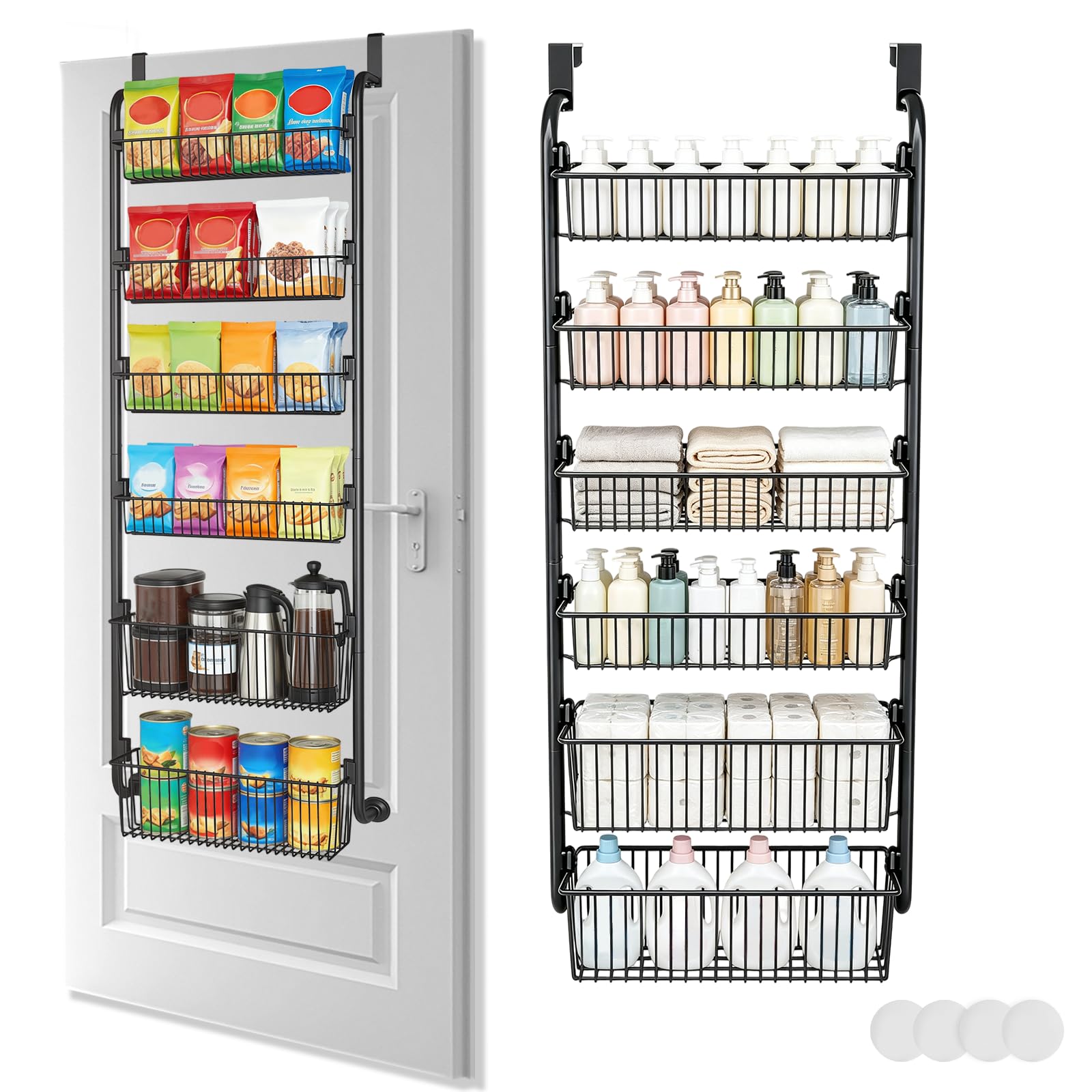 Eidoct Over Wood Door Pantry Storage 6 -Tier Storage Organizer