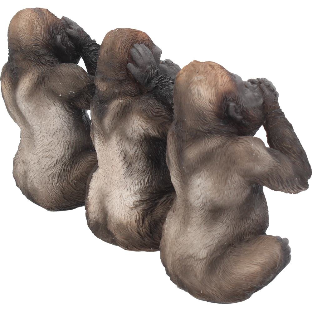 Nemesis Now 3 Figurines de gorilles, Les 3 sages, 34 cm, Noir