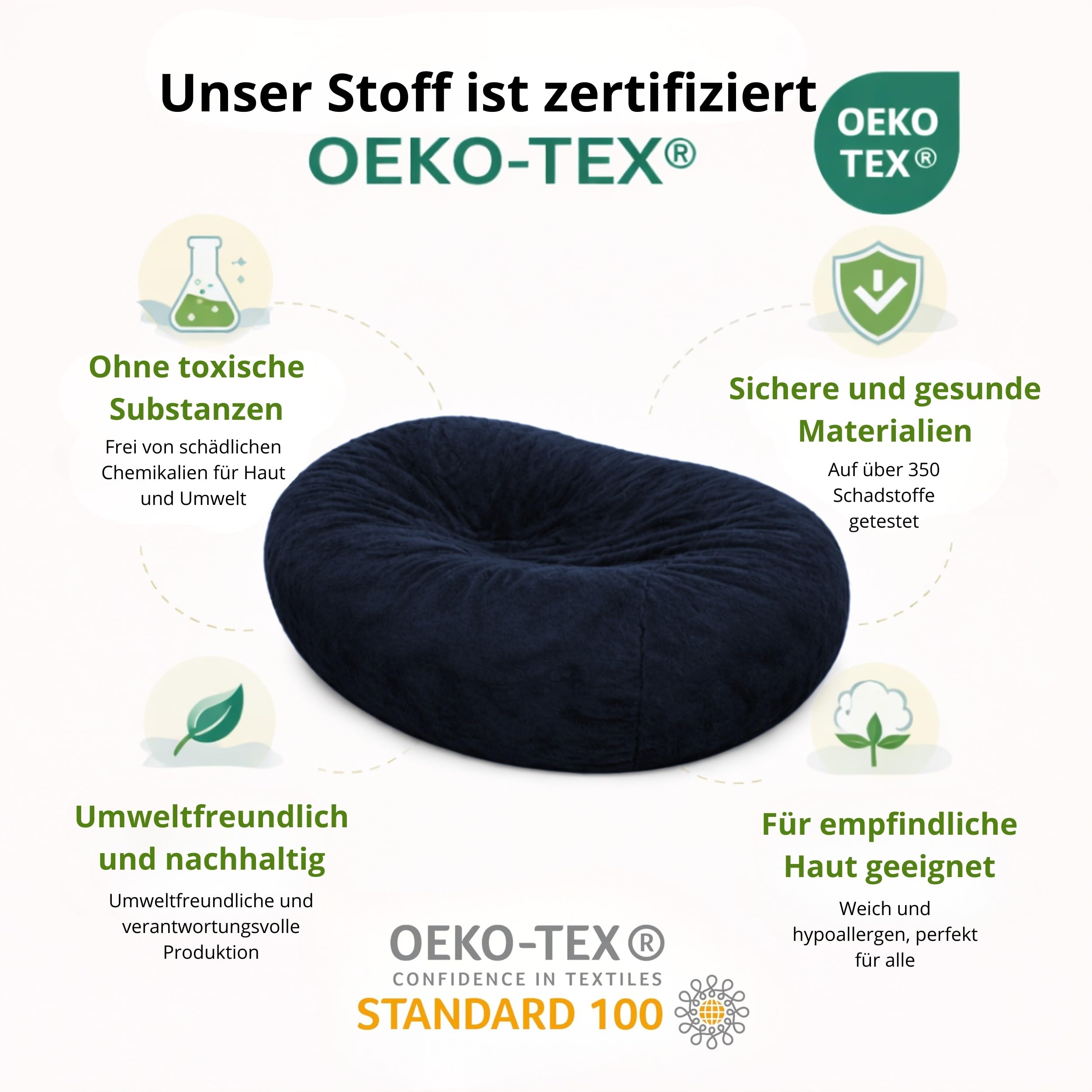 bananair Sitzsack XXL mit Füllung für Kinder und Erwachsene, 160 x 90 x 60 cm - Weich und Bequem - Maschinenwaschbarer Bezug - Sitzsack Sofa (Blau)
