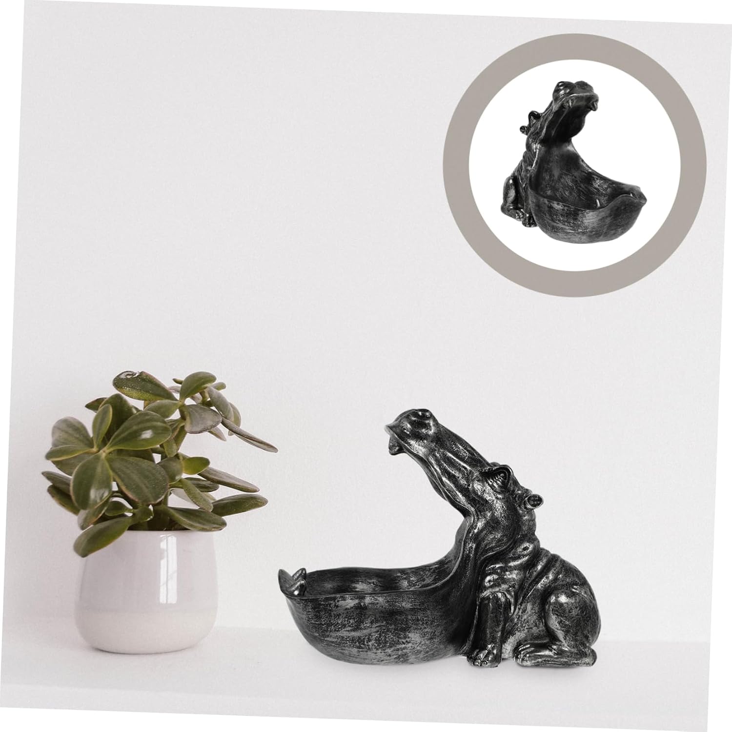 Holibanna 1ピーシー大嘴河马デザインオーナメント 環境保護素材使用の収納