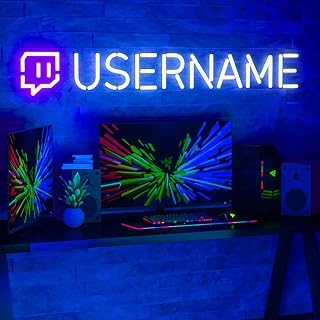 Custom Twitch Neon Sign 25 inch LED Gamer Tag Personalized Wall Decor