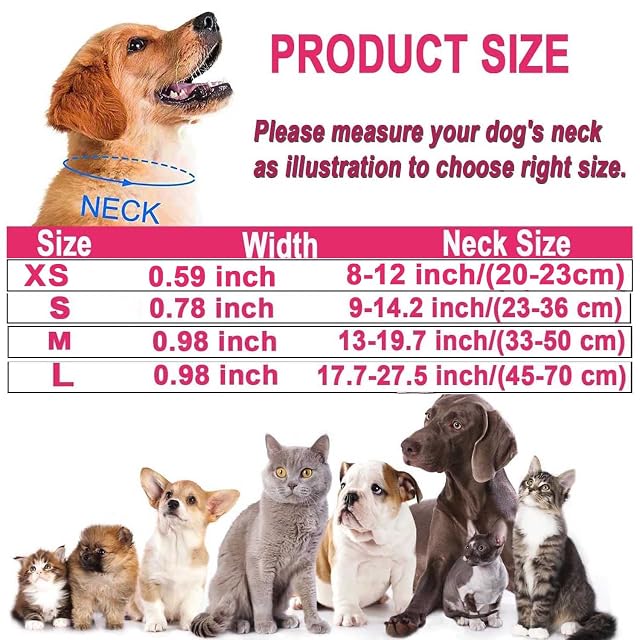 Foto 3 de 7 de Dog Collar, Reflective Adjustable Basic Dog Collar with Soft Neoprene Padding