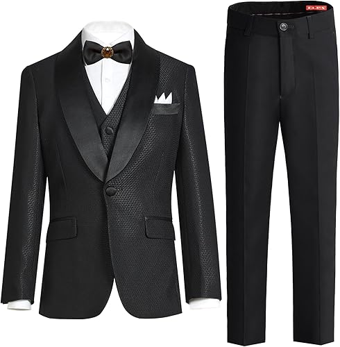 ELPA ELPA Traje de esmoquin para niños, esmoquin floral ajustado para niños, esmoquin formal para graduación, Halloween, fiesta de Navidad