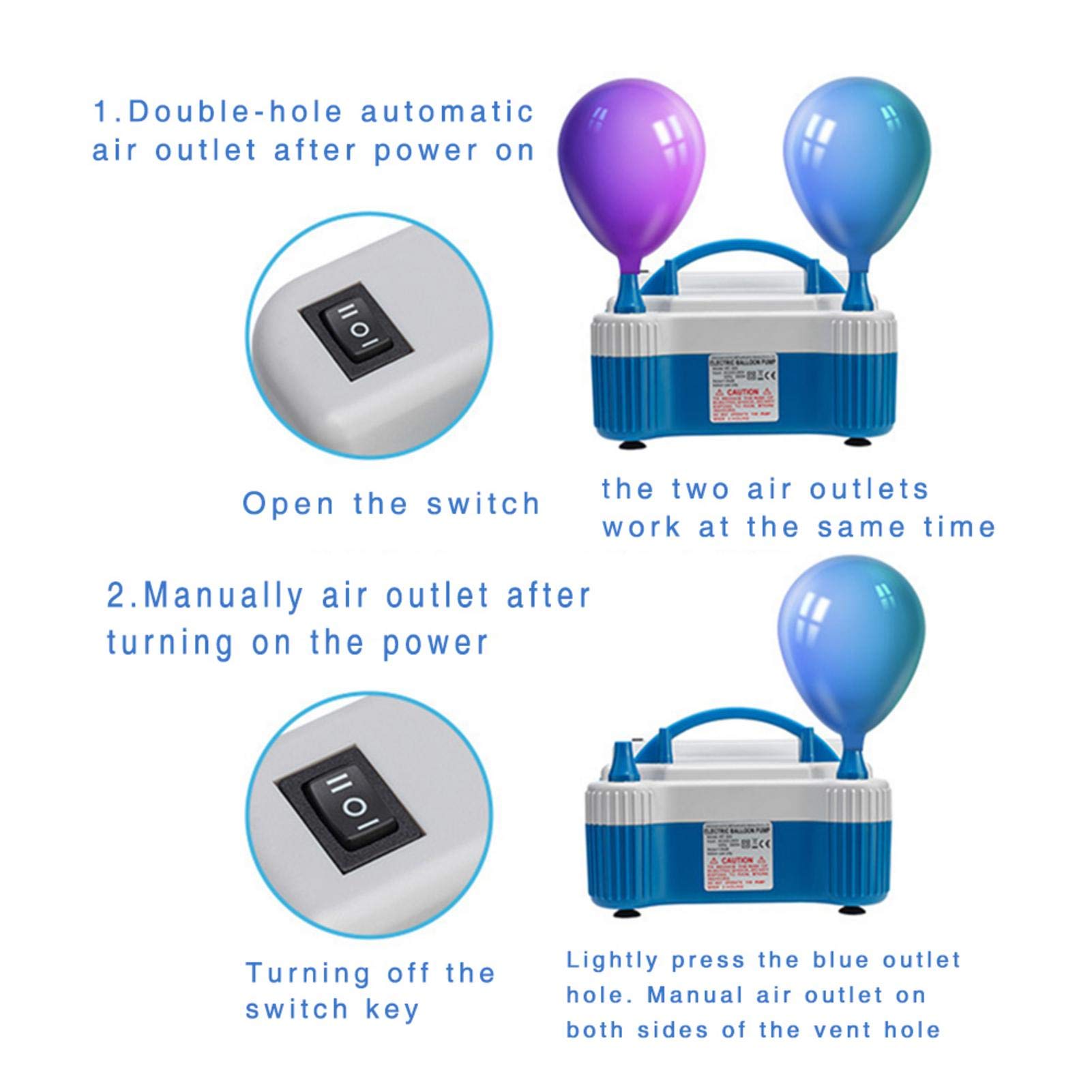 Pompa Per Palloncini Elettrica, Pompa Per Palloncini A Doppio Ugello 220v-240v, Gonfiatore Per Palloncini, Ventilatore Per Feste, Pompa Per Feste, Matrimoni, Compleanno