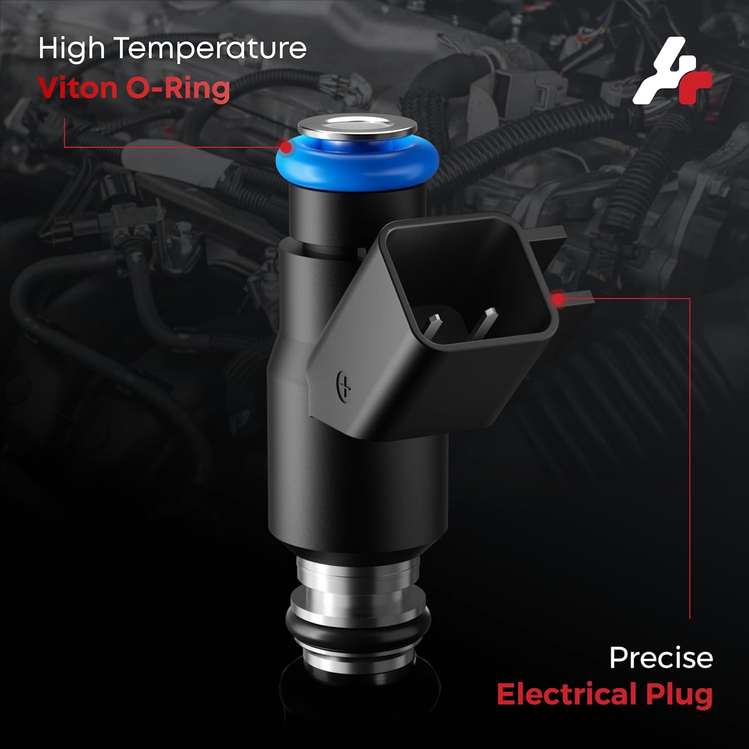 Flex Fuel Injectors, 12613411GM Compatible with Chevy GMC Cadillac-4.8L 5.3L 6.0L Flex Engine-Tahoe Silverado Avalanche Express 2010-2014, Yukon Sierra 1500 2010-2013, Set of 8, 4 Holes