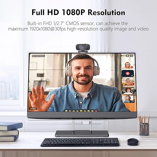 Miniatura 9 de TOALLIN Cámara web Full HD 1080P para Windows Hello Face Login reconocimiento facial IR Windows Hello Webcam con micrófono cámara de computadora