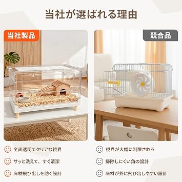 70cm Folding Clear Hamster Cage 39cm Deep Kinkma Golden