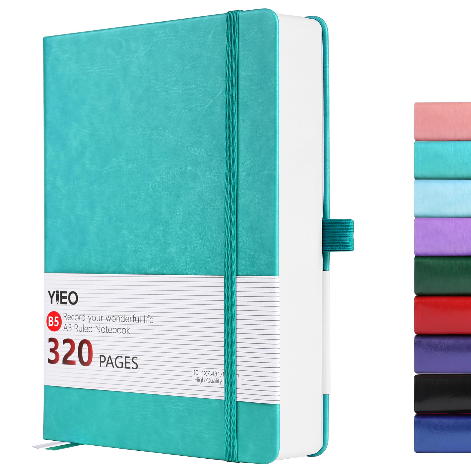YIEO B5 Notebook Lined, 320 Pages Large B5 Note Book Notepad, 100gsm Thick Lined Paper