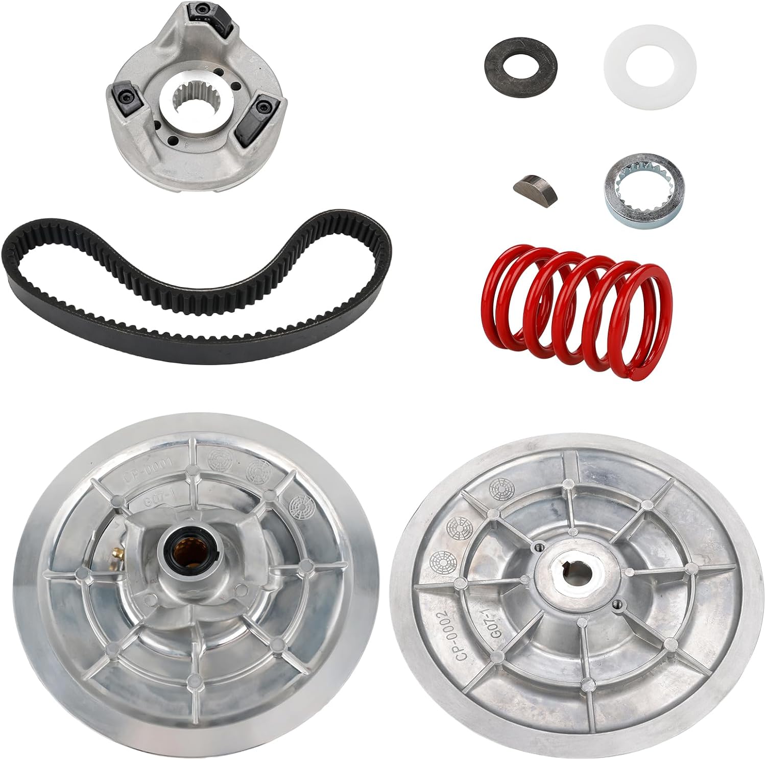 Secondary Driven Clutch Kit with belt Compatible with Yamaha Gas Golf Cart