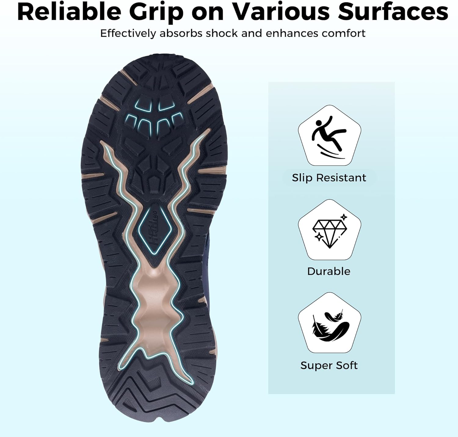 Wide Running Shoes for Men Arch Support Plantar Fasciitis Tennis Sneakers Non Slip Casual Athletic Walking Shoes - Image 6