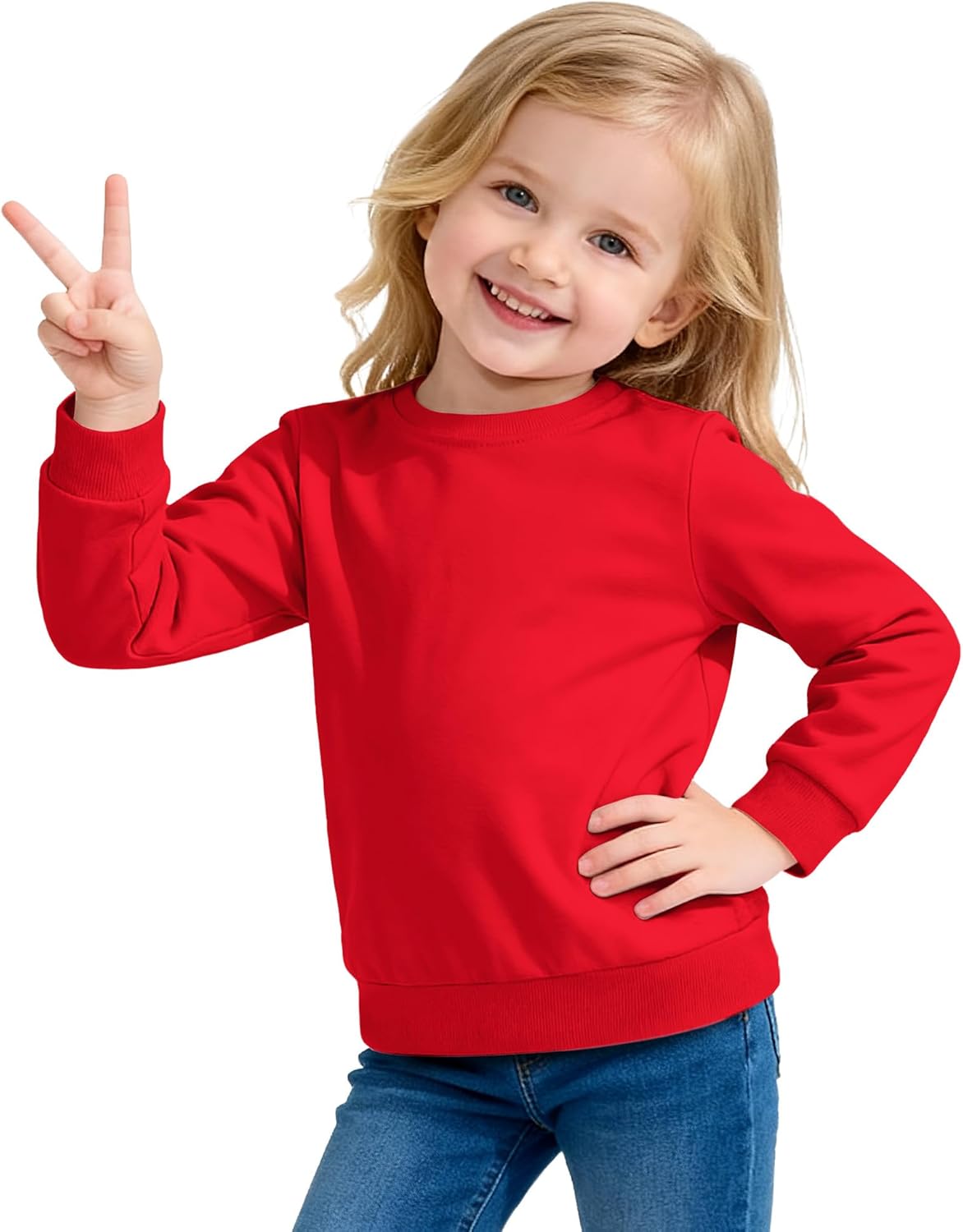 Witwot Toddler Sweatshirt Baby Girls Long Sleeve Shirts CrewNeck Cotton Pullover Tops Clothes Kids Size 2T-5T