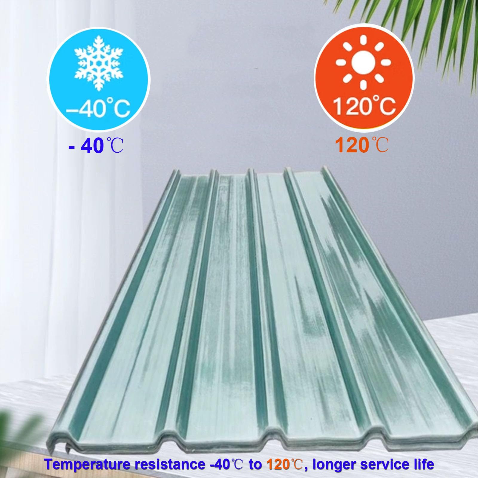 Hojas De Techo Corrugado,2mm Planchas Transparentes Tejados,FRP Con Resistencia A Los Rayos UV,Chapa Ondulada Para Invernaderos Prueba De Lluvia,Placa De Aislamiento (0.9×1.2m/35×47in,1pcs)