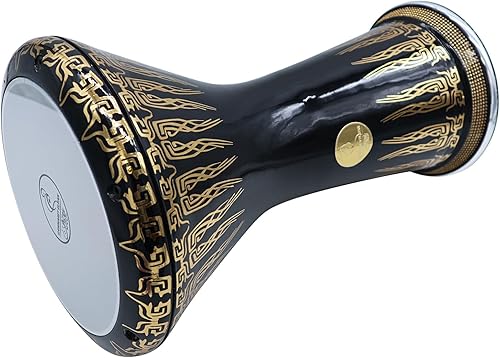 Miniatura 2 de El impresionante Darbuka Doumbek Gawharet El Fan metálico de 17.75 pulgadas (negro metálico)