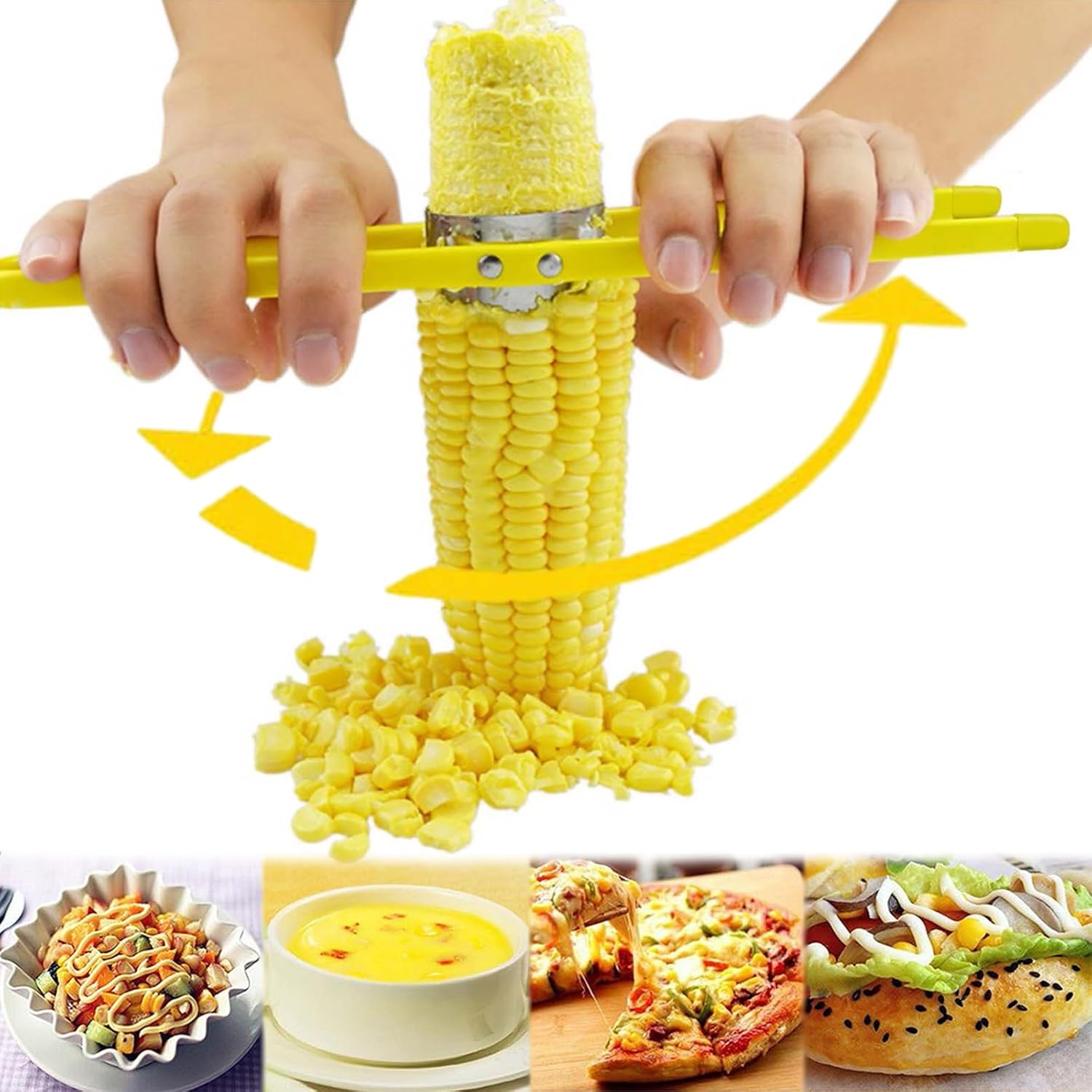CORN COB PEELER Stainless Steel Thresher Stripper Kitchen Remover Tool