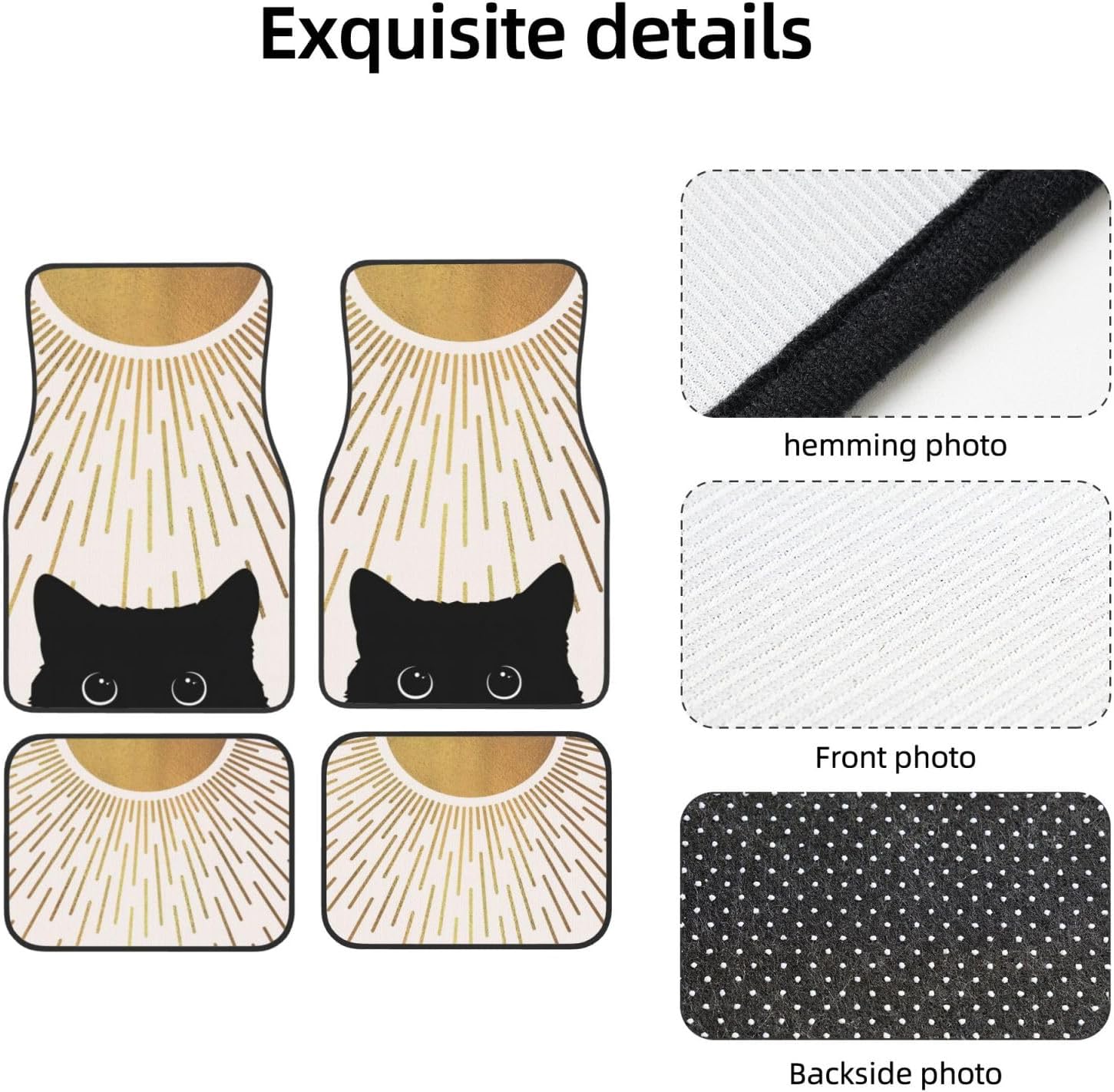 Car Floor Mats,Vehicle Front Rear Carpets Mats Universal Car Rugs,Car Accessories for Truck,Boho Sun - Image 4