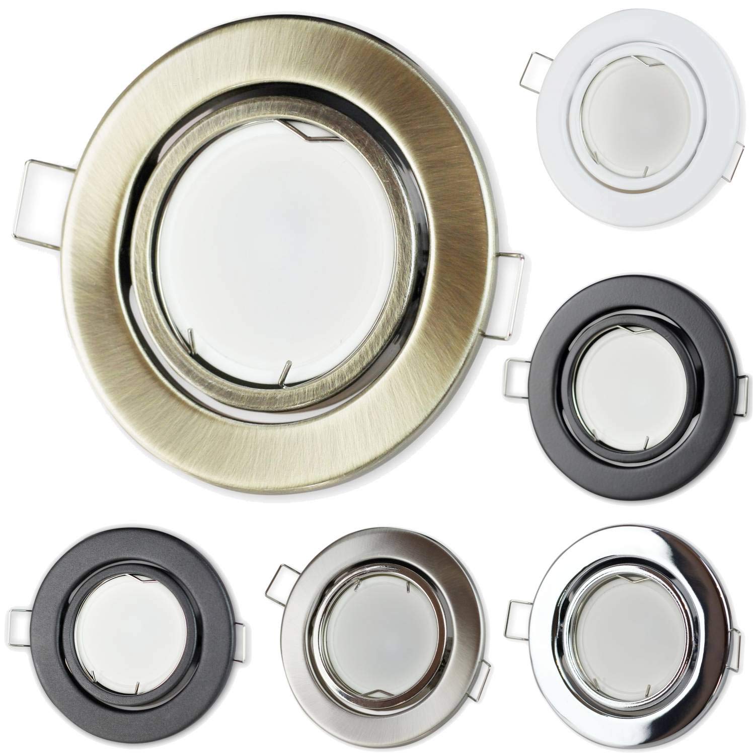 10x LED Einbaustrahler Set anthrazit rund 3 Watt neutralweiß 230V super flach - Einbauleuchte schwenkbar und dimmbar - 70mm Bohrloch Einbau-Spot Decken-Strahler Deckeneinbaustrahler